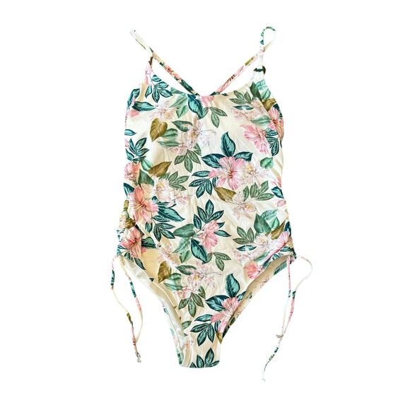 Palisades Beach Club One Piece Swimsuit Floral Tropical Womens size Large - Picture 1 of 4